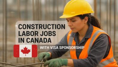 Construction Labor Jobs in Canada with Visa Sponsorship