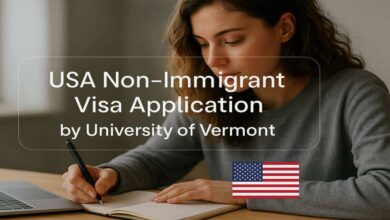 USA Non-Immigrant Visa Application by University of Vermont