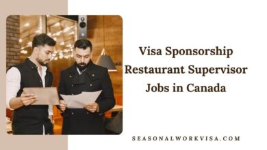 Visa Sponsorship Restaurant Supervisor Jobs in Canada