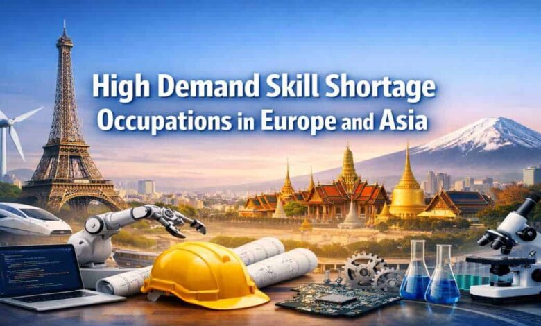 High Demand Skill Shortage Occupations in Europe and Asia