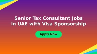 Senior Tax Consultant Jobs in UAE with Visa Sponsorship