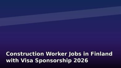 construction worker jobs in finland with visa sponsorship 2026