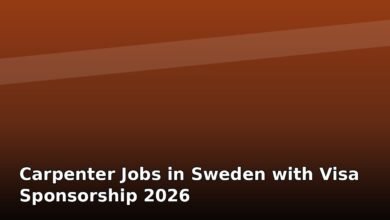 carpenter jobs in sweden with visa sponsorship 2026