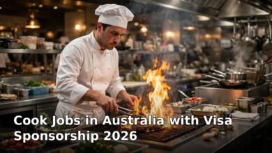 Professional chef cooking in a commercial kitchen with stainless steel equipment in Australia, 2026