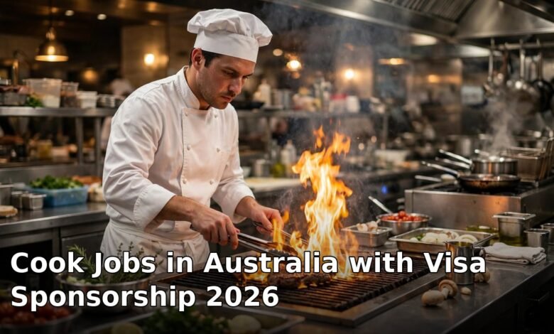 Professional chef cooking in a commercial kitchen with stainless steel equipment in Australia, 2026